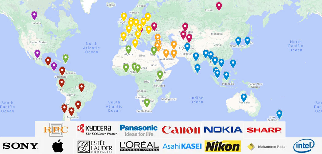 Product sales countries